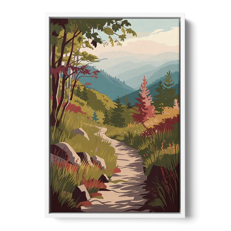 Asheville Appalachian Trail Views Front - White Canvas Wall Art