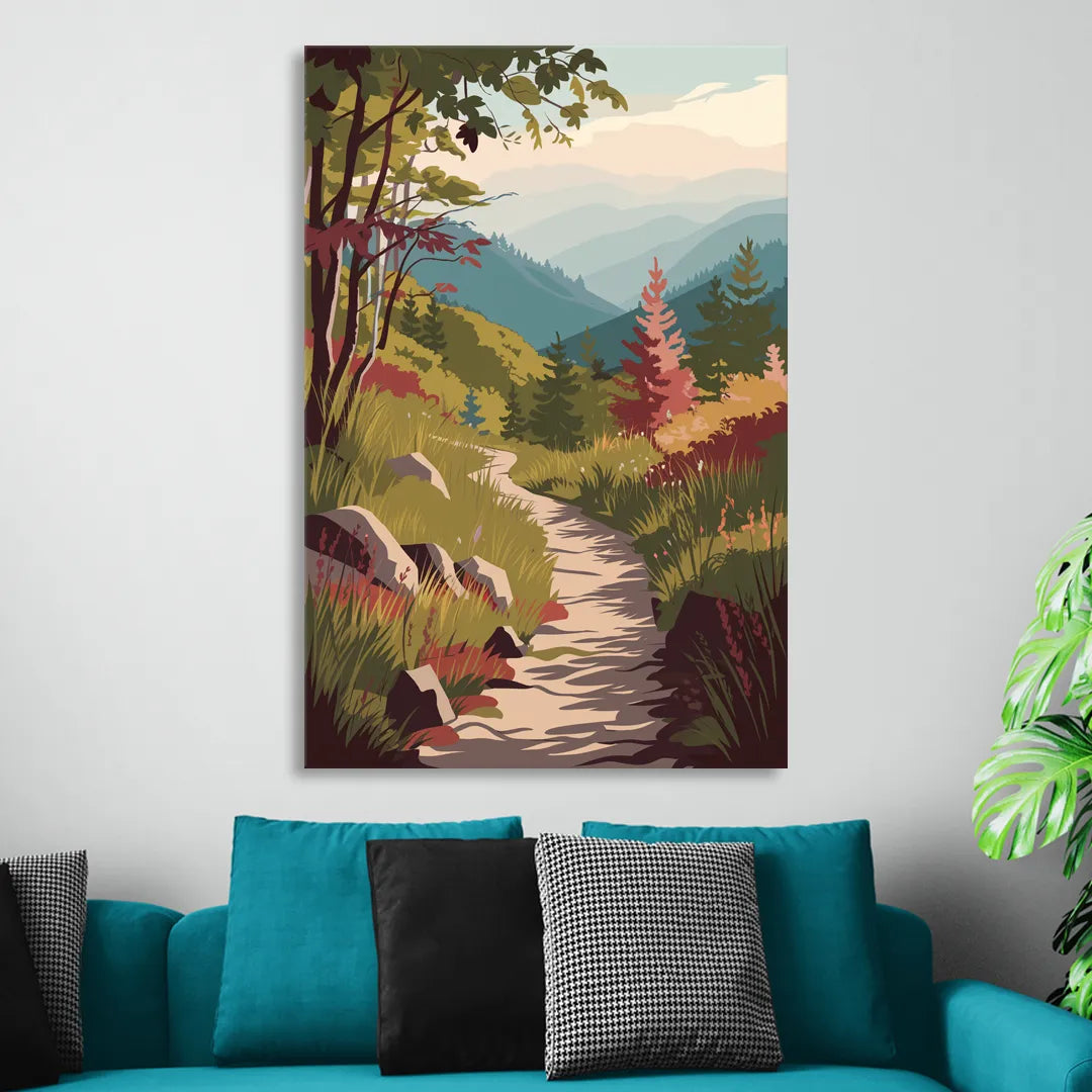 Asheville Appalachian Trail Views Living Room - Canvas Wall Art