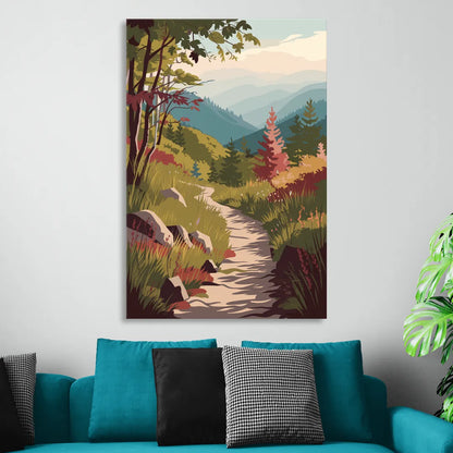 Asheville Appalachian Trail Views Living Room - Canvas Wall Art