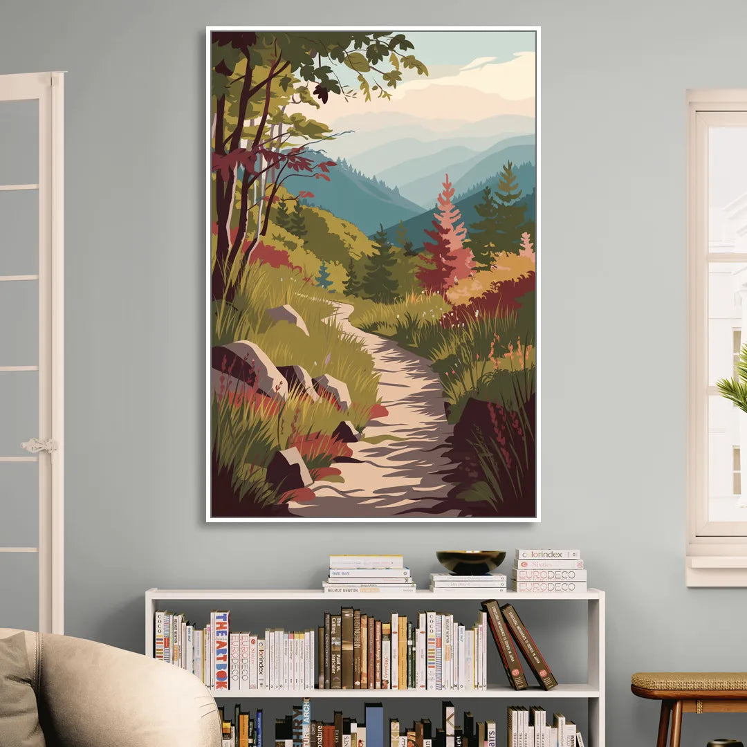 Asheville Appalachian Trail Views Living Room - White Canvas Wall Art