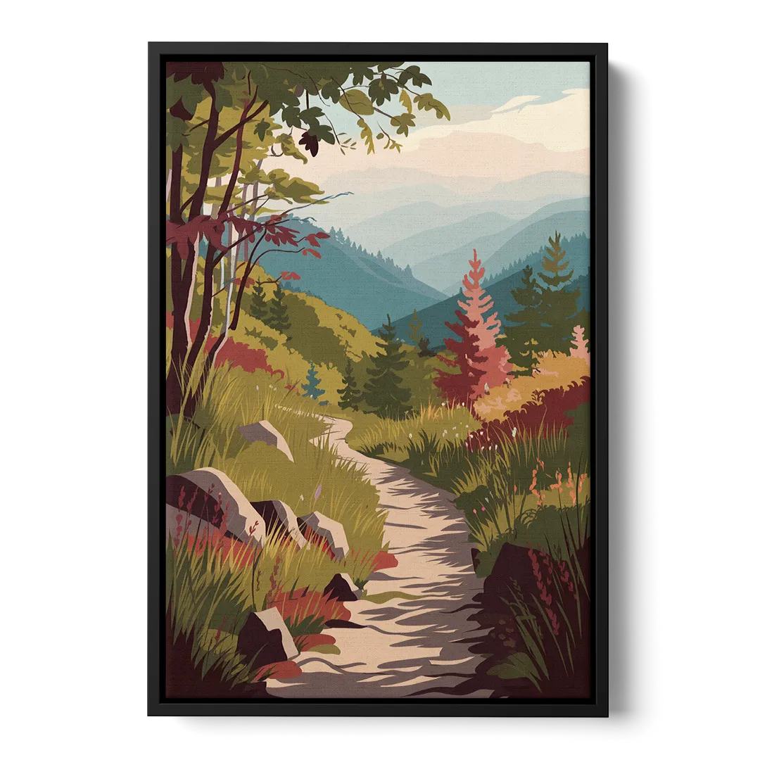 Asheville Appalachian Trail Views Front - Black Canvas Wall Art