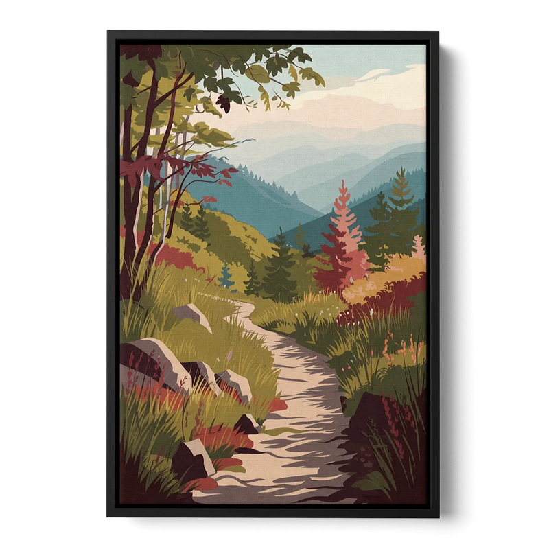 Asheville Appalachian Trail Views Front - Black Canvas Wall Art