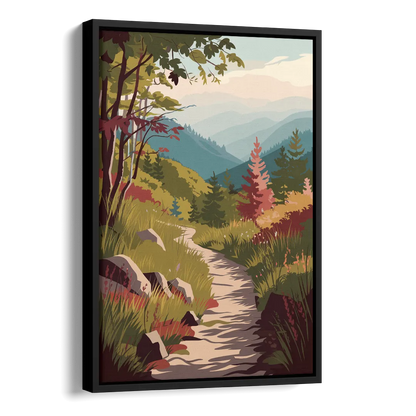 Asheville Appalachian Trail Views Side - Black Canvas Wall Art