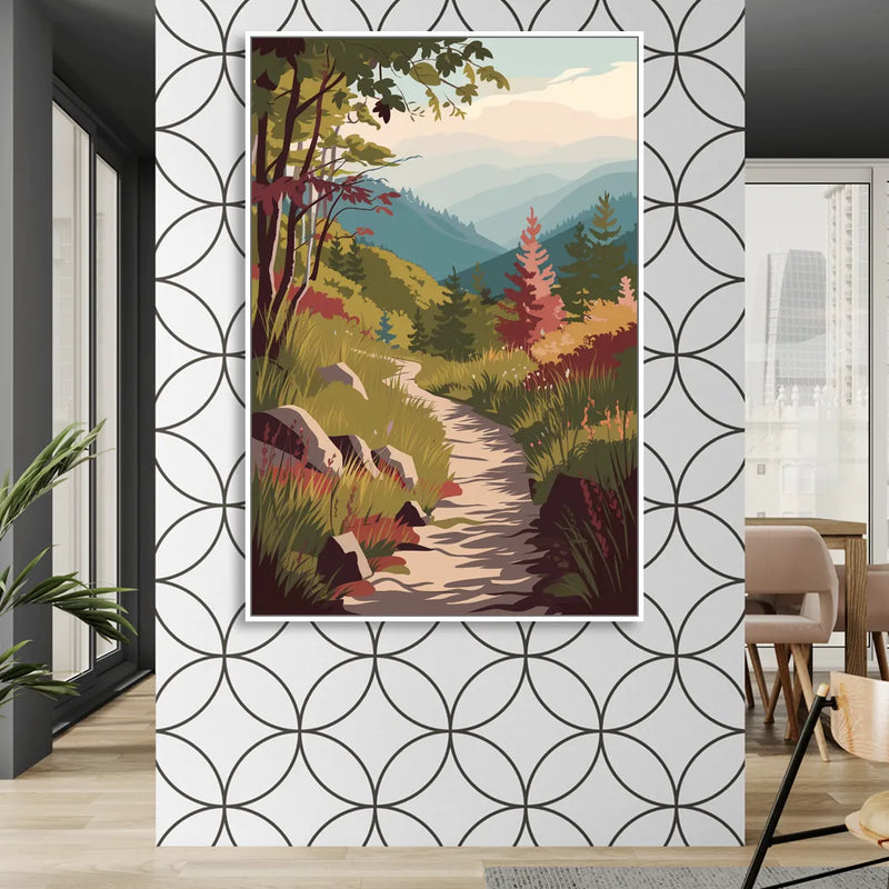 Asheville Appalachian Trail Views Sitting Room - White Canvas Wall Art
