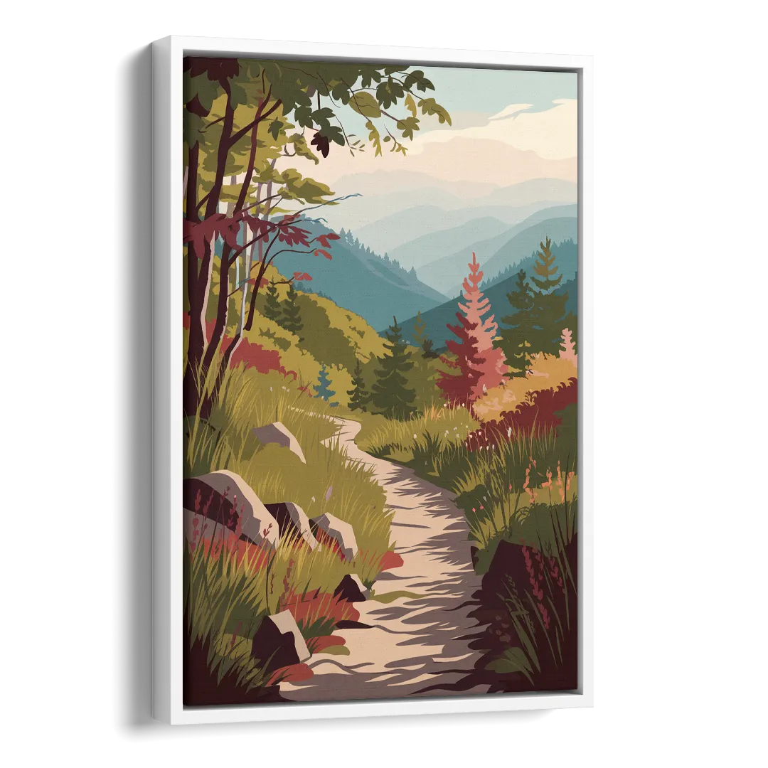 Asheville Appalachian Trail Views Side - White Canvas Wall Art