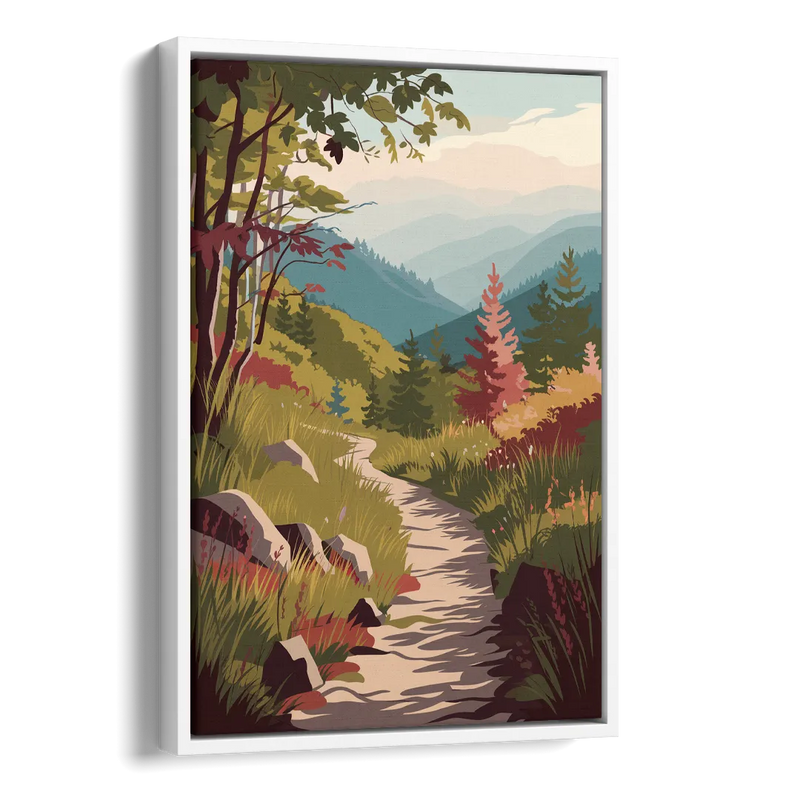 Asheville Appalachian Trail Views Side - White Canvas Wall Art