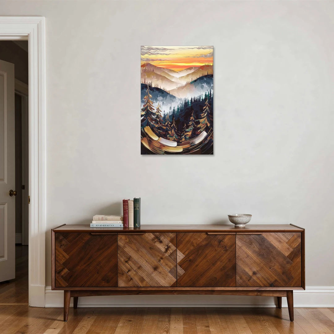 Asheville Blue Ridge Sunset - Canvas Wall Art - Coffee Table - 24x36