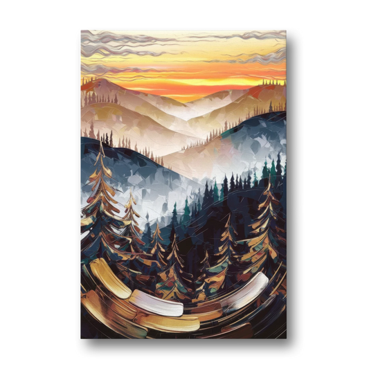 Asheville Blue Ridge Sunset - Canvas Wall Art - Front