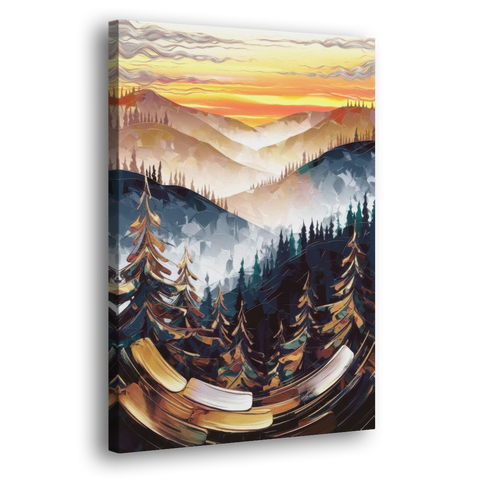 Asheville Blue Ridge Sunset - Canvas Wall Art - Side