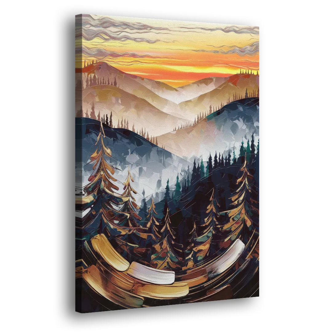 Asheville Blue Ridge Sunset Side - Canvas Wall Art