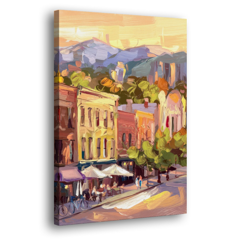 Asheville Downtown Landmarks - Canvas Wall Art - Side