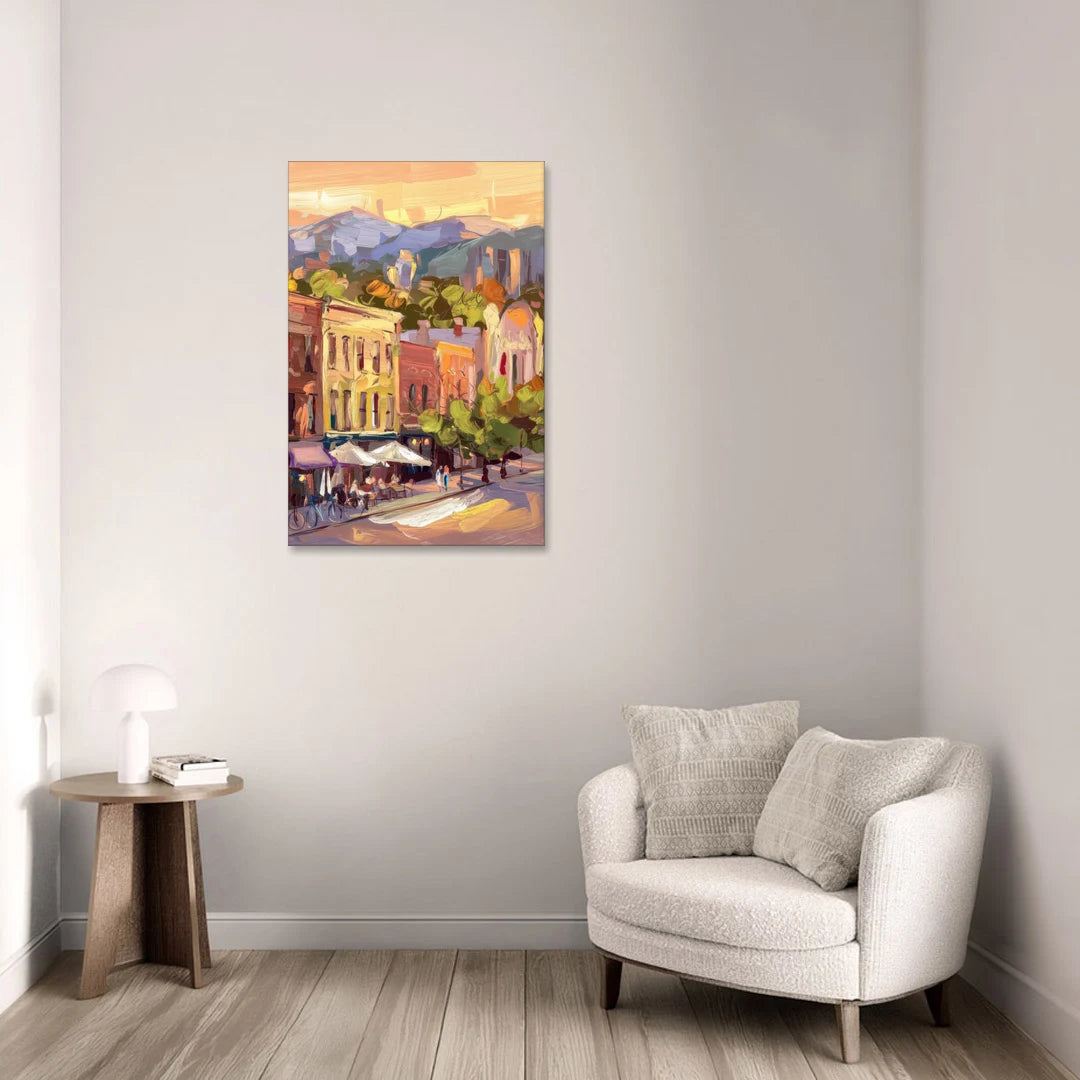 Asheville Downtown Landmarks - Canvas Wall Art - Sofa - 24x36