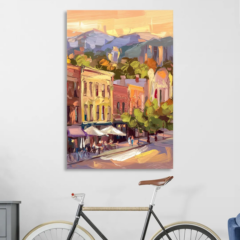 Asheville Downtown Landmarks Sitting Room - Canvas Wall Art