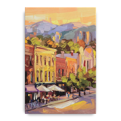 Asheville Downtown Landmarks Front - Canvas Wall Art