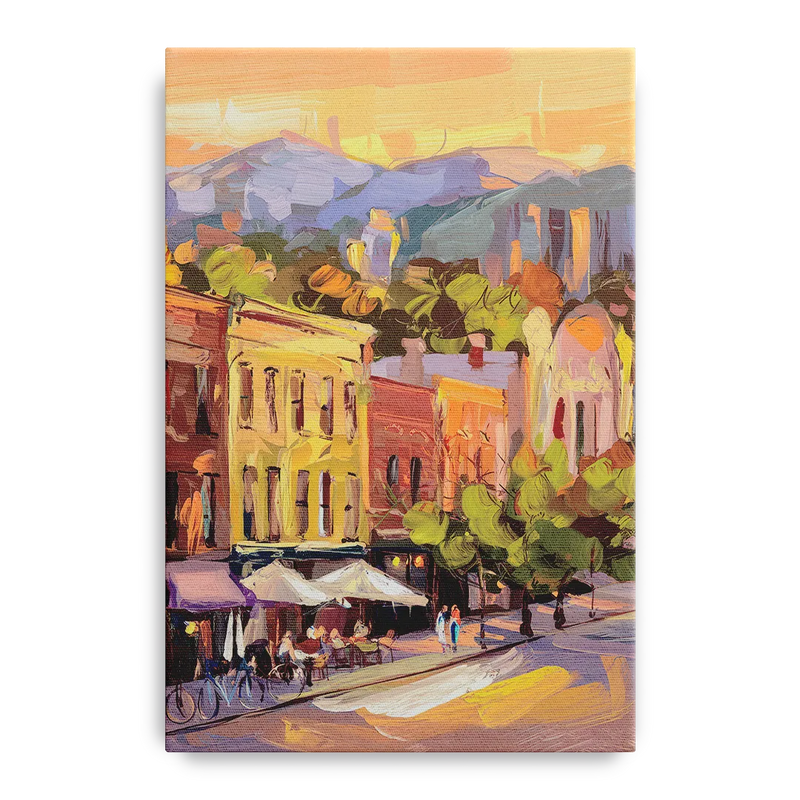 Asheville Downtown Landmarks Front - Canvas Wall Art
