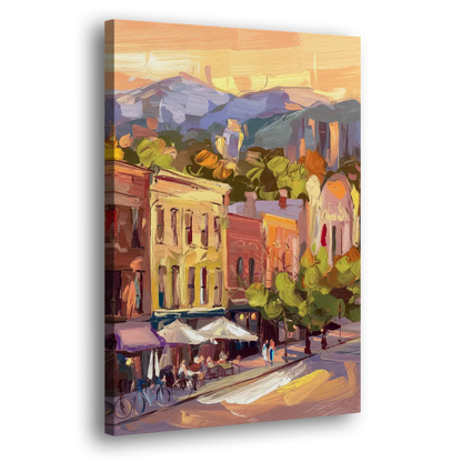 Asheville Downtown Landmarks Side - Canvas Wall Art