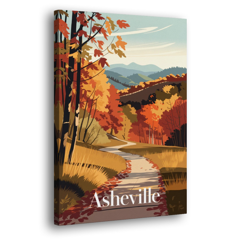 Asheville Fall Foliage Scene - Canvas Wall Art - Side