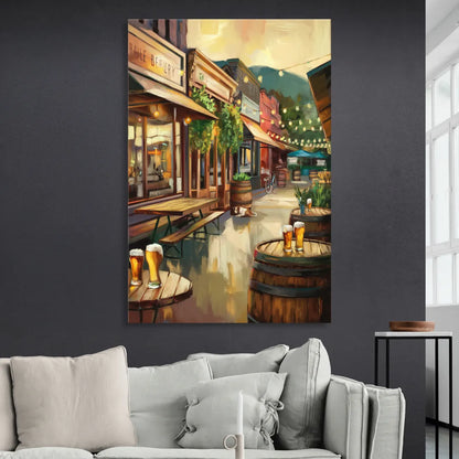 Asheville Local Brewery District Living Room - Canvas Wall Art