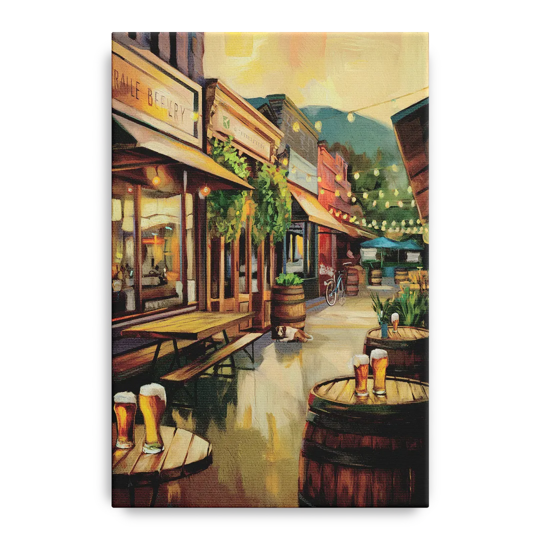 Asheville Local Brewery District Front - Canvas Wall Art