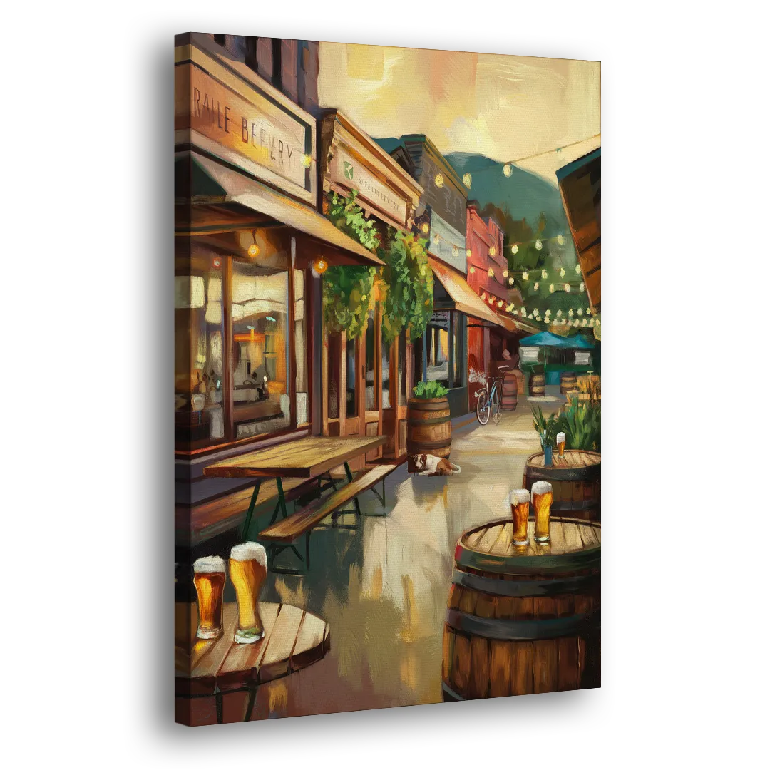 Asheville Local Brewery District Side - Canvas Wall Art