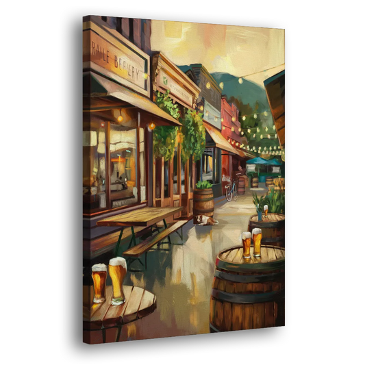 Asheville Local Brewery District Side - Canvas Wall Art