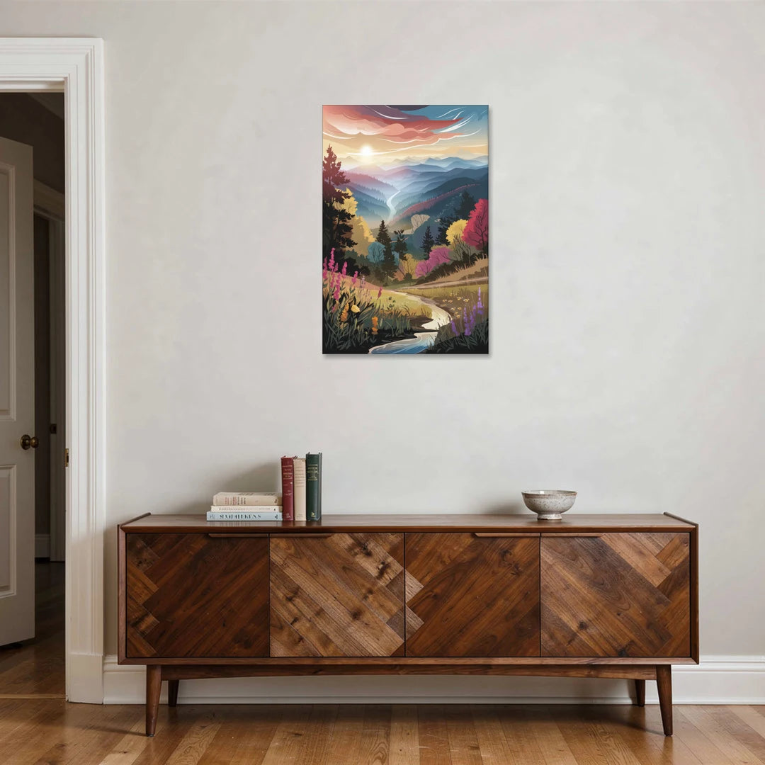 Asheville NC Scenic Overlook - Canvas Wall Art - Coffee Table - 24x36