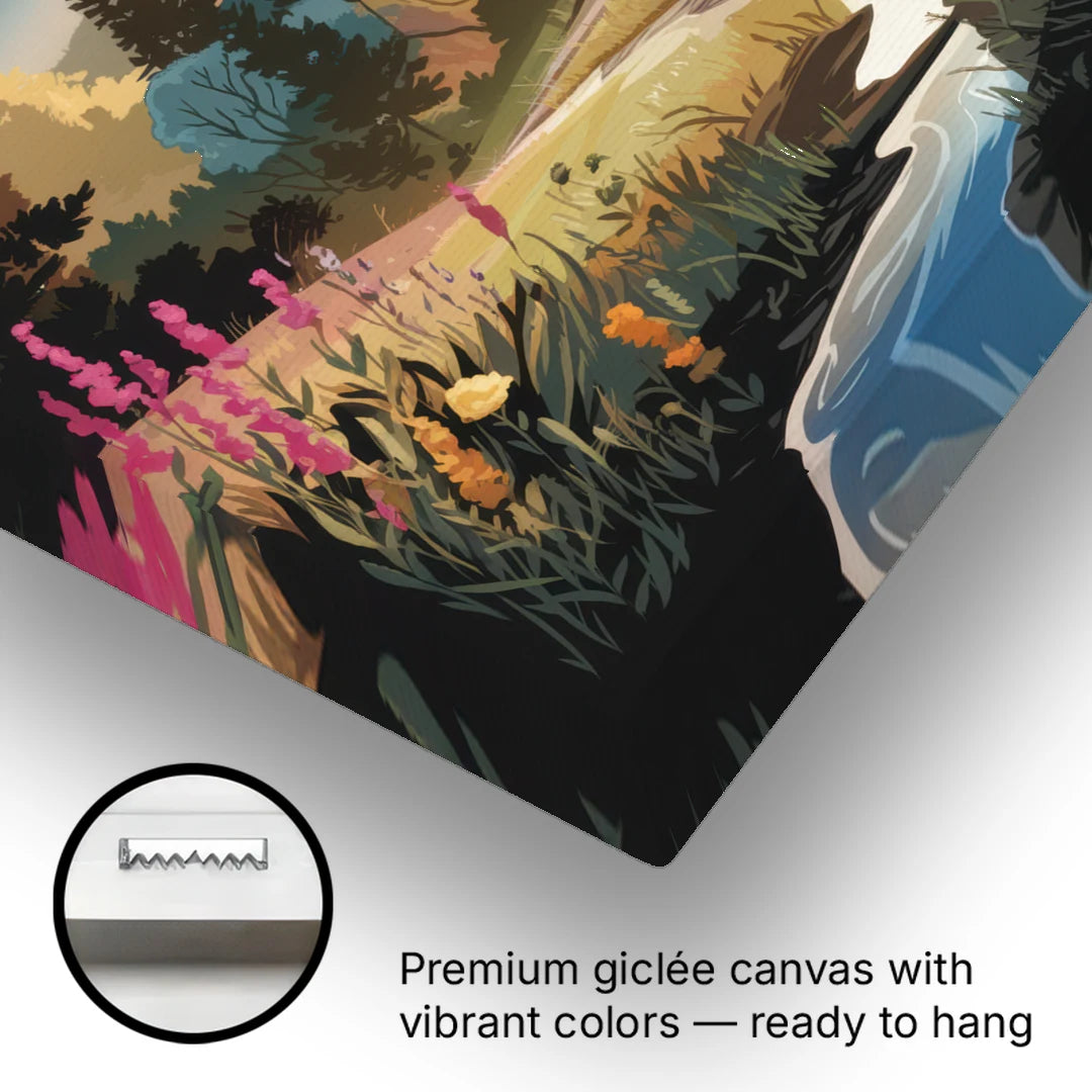 Asheville NC Scenic Overlook - Canvas Wall Art - Gallery Wrap Corner