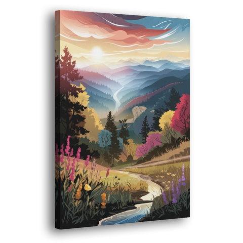 Asheville NC Scenic Overlook - Canvas Wall Art - Side