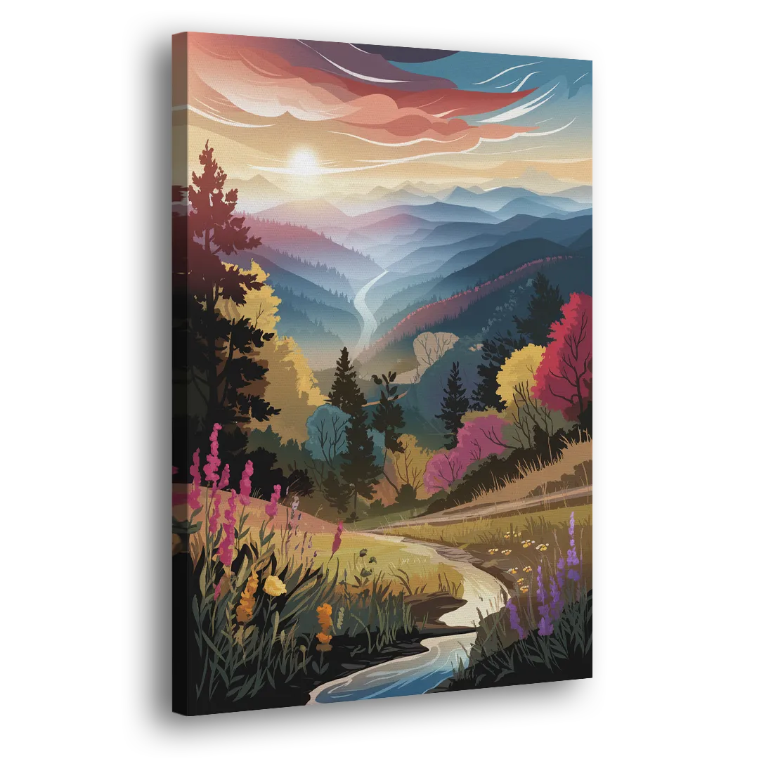 Asheville NC Scenic Overlook Side - Canvas Wall Art