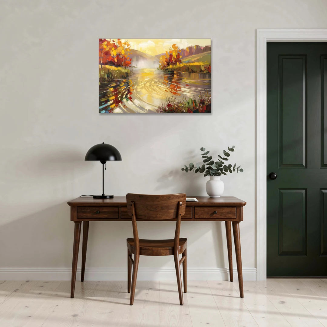 Asheville Riverfront Serenity - Canvas Wall Art - Office - 36x24