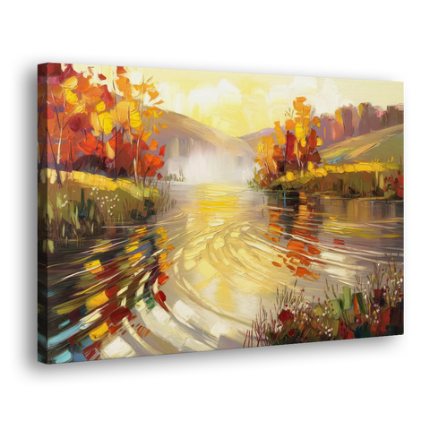 Asheville Riverfront Serenity - Canvas Wall Art - Side