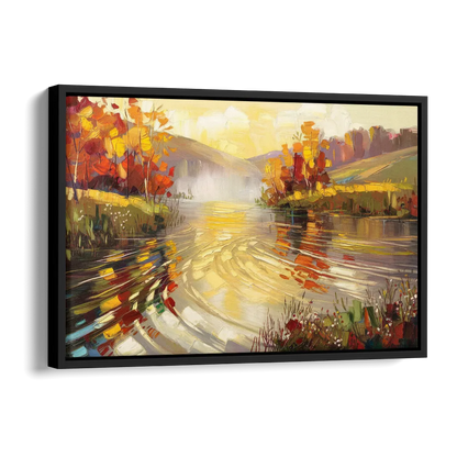 Asheville Riverfront Serenity Side - Black Canvas Wall Art