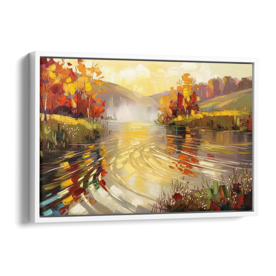 Asheville Riverfront Serenity Side - White Canvas Wall Art