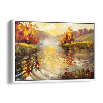 Asheville Riverfront Serenity Side - White Canvas Wall Art