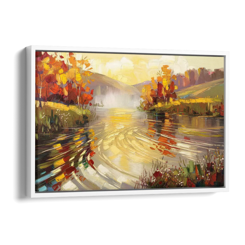 Asheville Riverfront Serenity Side - White Canvas Wall Art