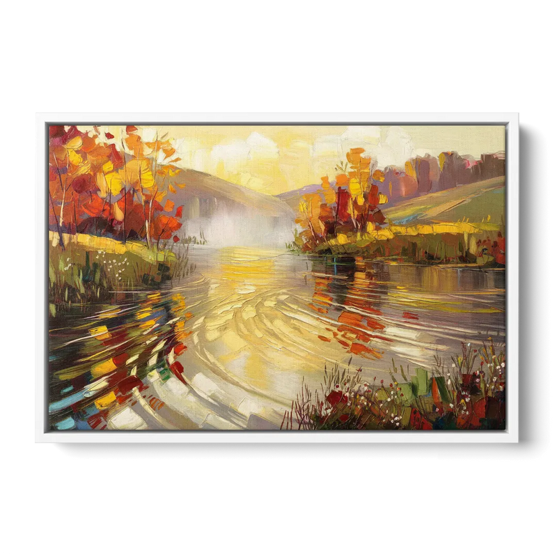 Asheville Riverfront Serenity Front - White Canvas Wall Art