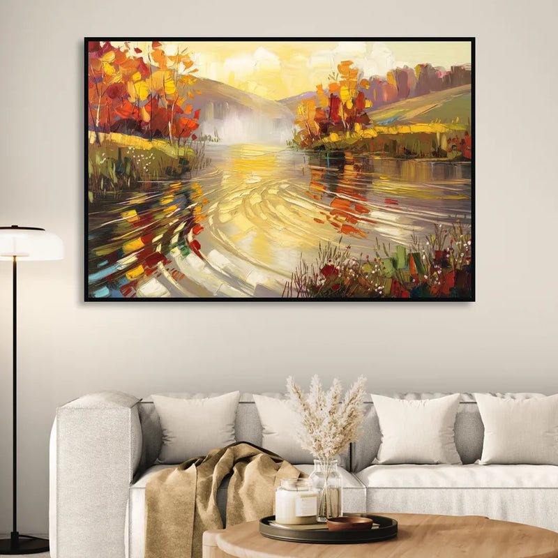Asheville Riverfront Serenity Sitting Room - Black Canvas Wall Art