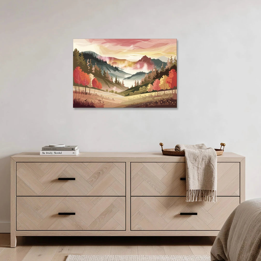 Asheville Smoky Mountain Sunrise - Canvas Wall Art - Coffee Table - 36x24
