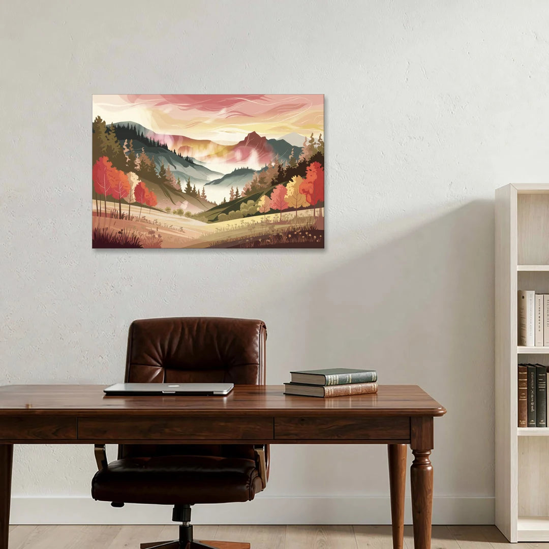 Asheville Smoky Mountain Sunrise - Canvas Wall Art - Office - 36x24