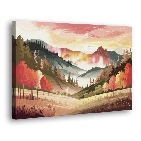 Asheville Smoky Mountain Sunrise - Canvas Wall Art - Side