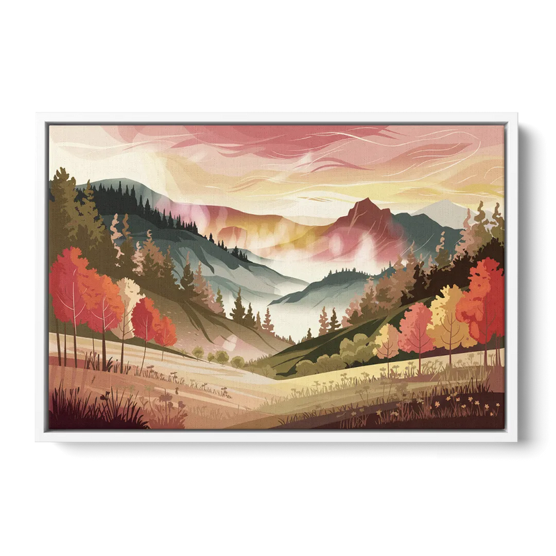 Asheville Smoky Mountain Sunrise Front - White Canvas Wall Art