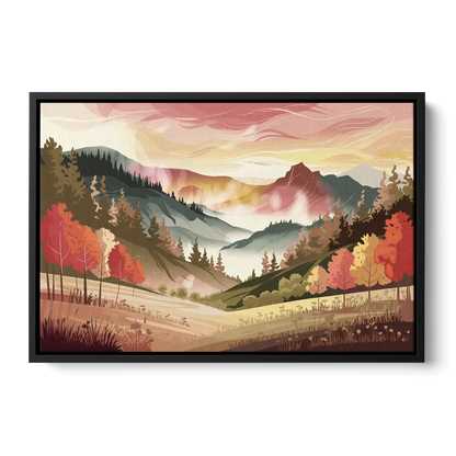 Asheville Smoky Mountain Sunrise Front - Black Canvas Wall Art