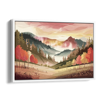 Asheville Smoky Mountain Sunrise Side - White Canvas Wall Art