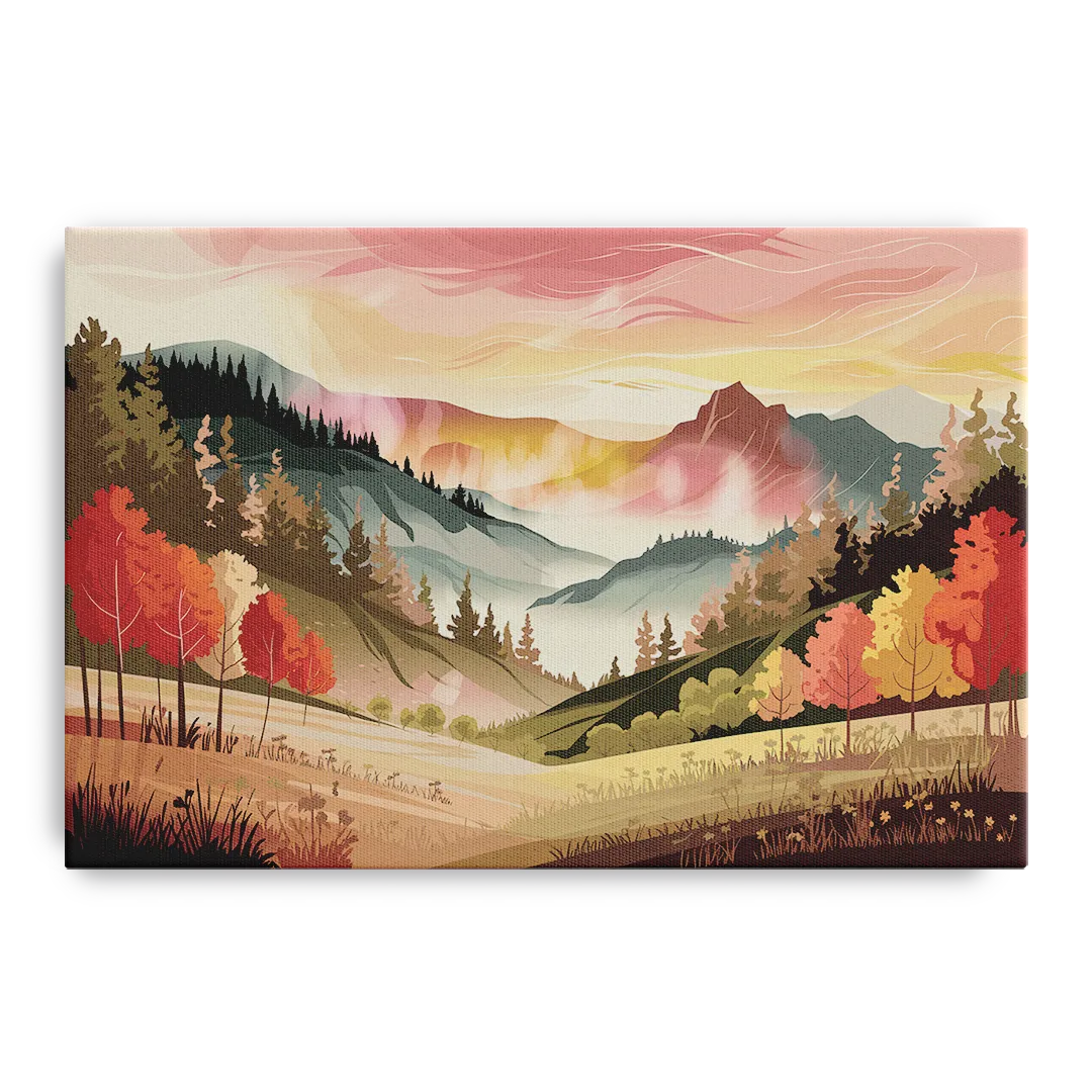Asheville Smoky Mountain Sunrise Front - Canvas Wall Art