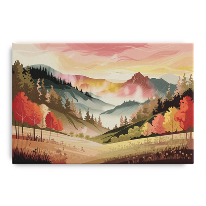 Asheville Smoky Mountain Sunrise Front - Canvas Wall Art