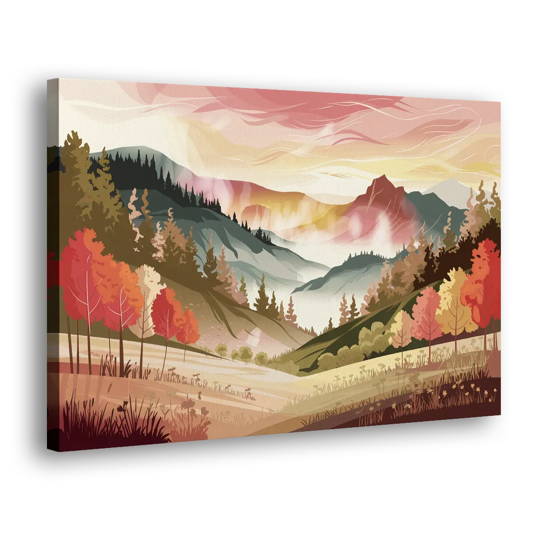 Asheville Smoky Mountain Sunrise Side - Canvas Wall Art