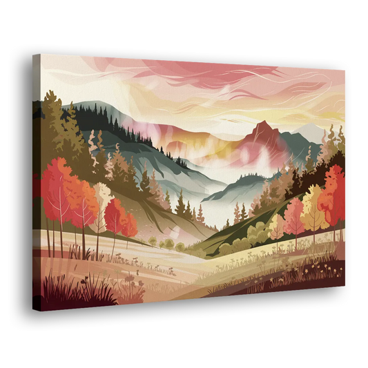 Asheville Smoky Mountain Sunrise Side - Canvas Wall Art