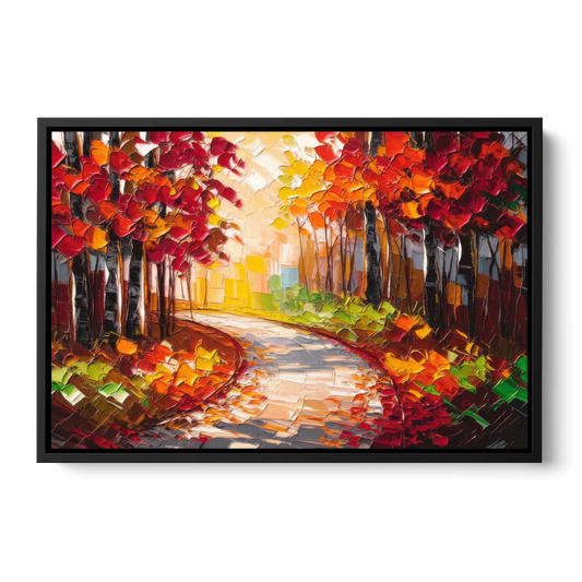 Ashland Autumn Forest - Black Framed Canvas Wall Art - Front