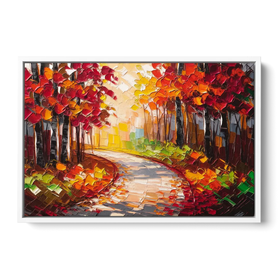 Ashland Autumn Forest Front - White Canvas Wall Art