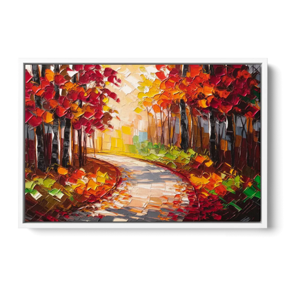 Ashland Autumn Forest Front - White Canvas Wall Art